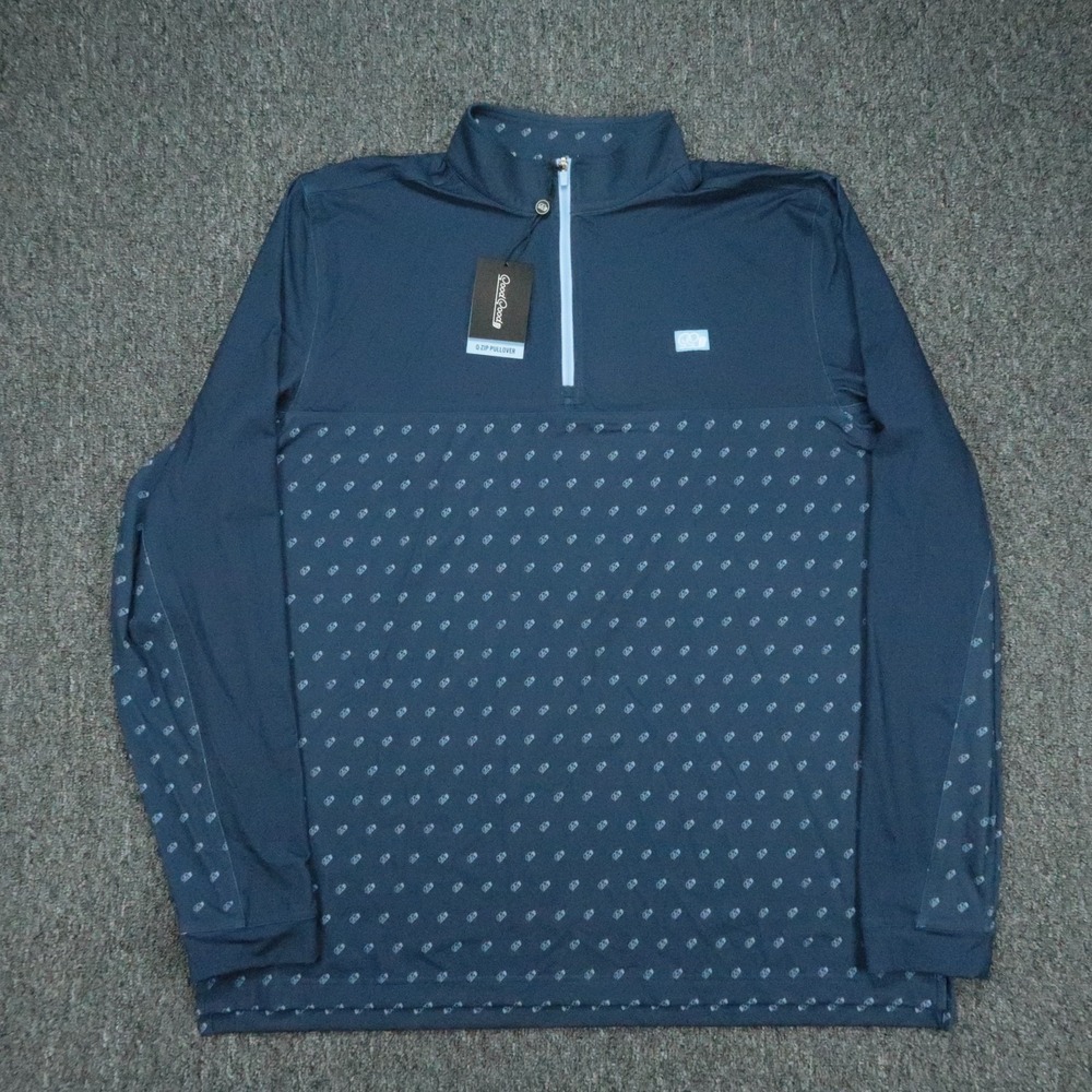 Good Good Golf Pullover Mens XXL Blue Q-Zip Lightweight Athletic Stretch 2XL